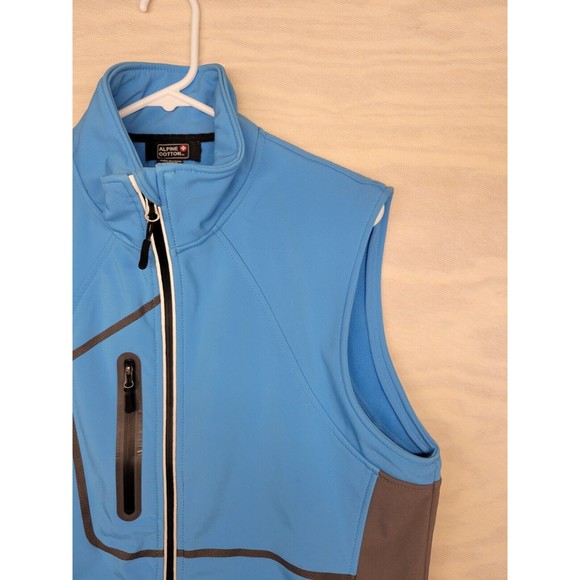 Alpine Cotton Men's SZ L Vest Fleece Lined Zip Pockets Blue Gray Outdoor Core - Picture 3 of 11